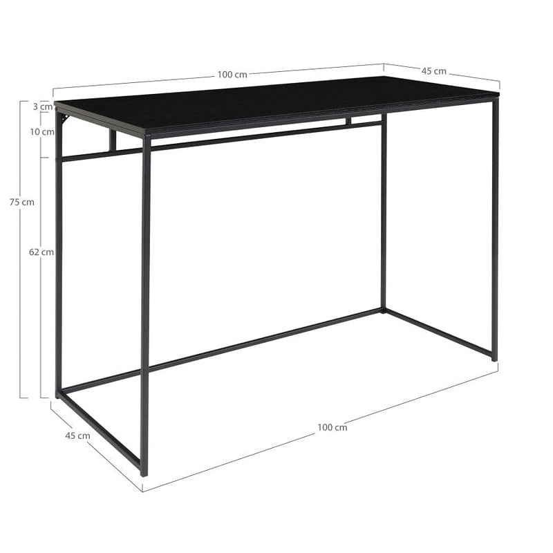 House Nordic Borde Sort / 100x45x75 cm Vita Skrivebord I sort med sort stel Fra House Nordic