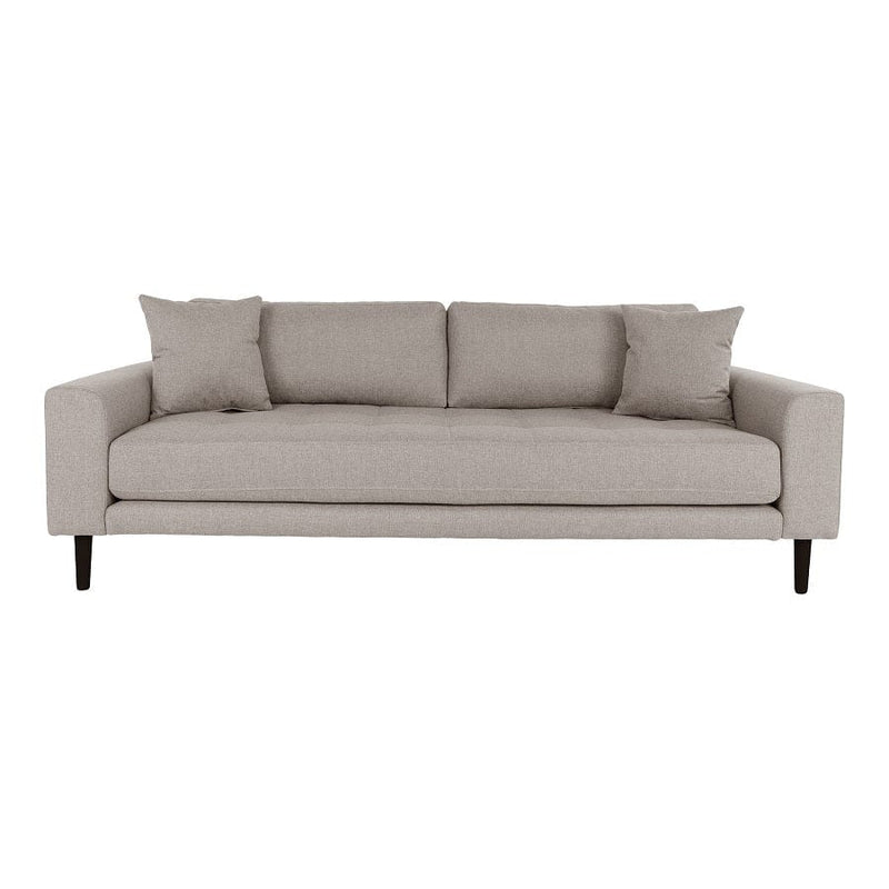 House Nordic Sofa Grå / B210xL93xH78 cm Lido 3 Personers Sofa, stone med to puder og sorte træben Fra House Nordic B210xL93xH78 cm