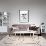 House Nordic Sofa Grå / B210xL93xH78 cm Lido 3 Personers Sofa, stone med to puder og sorte træben Fra House Nordic B210xL93xH78 cm