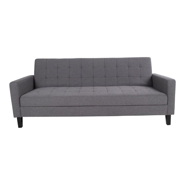 House Nordic Sofa Grå / B86-109xL204xH81 cm Milton Sovesofa i stof med opbevaring, mørkegrå med natur ben Fra House Nordic B86-109xL204xH81 cm