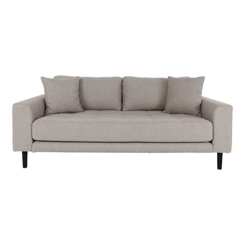 House Nordic Sofa Grøn / B180xL93xH76 cm Lido 2,5 Personers Sofa, stone med to puder og sorte træben Fra House Nordic B180xL93xH76 cm