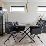 House Nordic Spisebordsstol Grå Harbo Spisebordsstol i microfiber i mørkegrå med sorte ben 2 stk - House Nordic