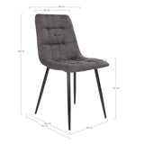 House Nordic Spisebordsstol Grå Middelfart Spisebordsstol i microfiber i mørkegrå med sorte ben 2 stk - House Nordic