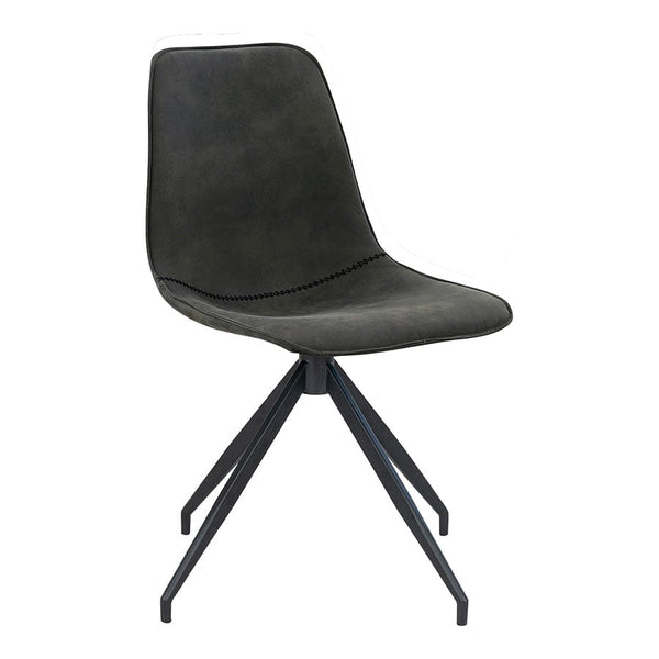 House Nordic Spisebordsstol Grå Monaco Spisebordsstol i microfiber med drejefod i grå med sorte ben 2 stk - House Nordic