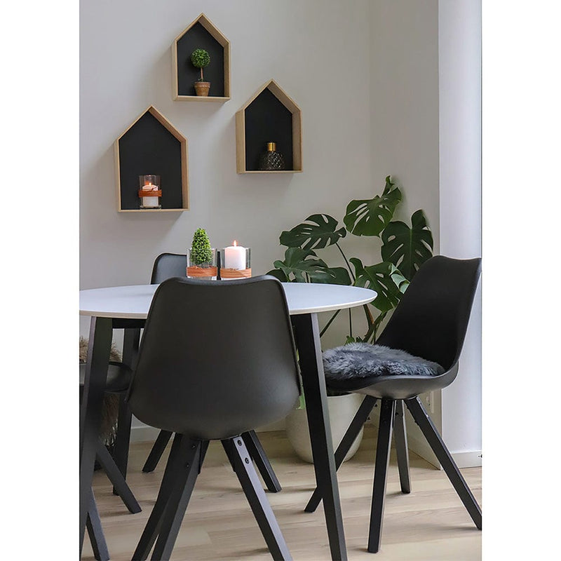 House Nordic Spisebordsstol Sort Bergen Spisebordsstol i sort med sorte træben 2 stk - House Nordic