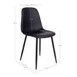 House Nordic Spisebordsstol Sort Stockholm Spisebordsstol i kunstlæder i sort med sorte ben 2 stk - House Nordic