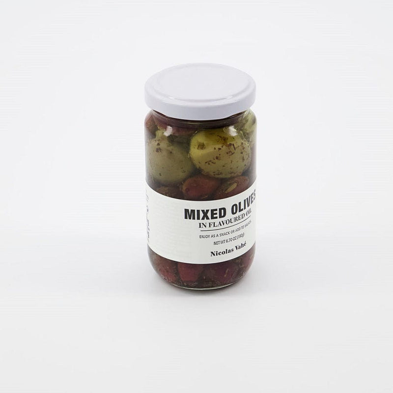 NICOLAS VAHE 190 g / Hvid Mixed Olives In flavoured Oil Nicolas Vahe 190g